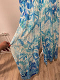 Pantalon large bleu
