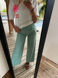 Pantalon Slinda vert d’eau